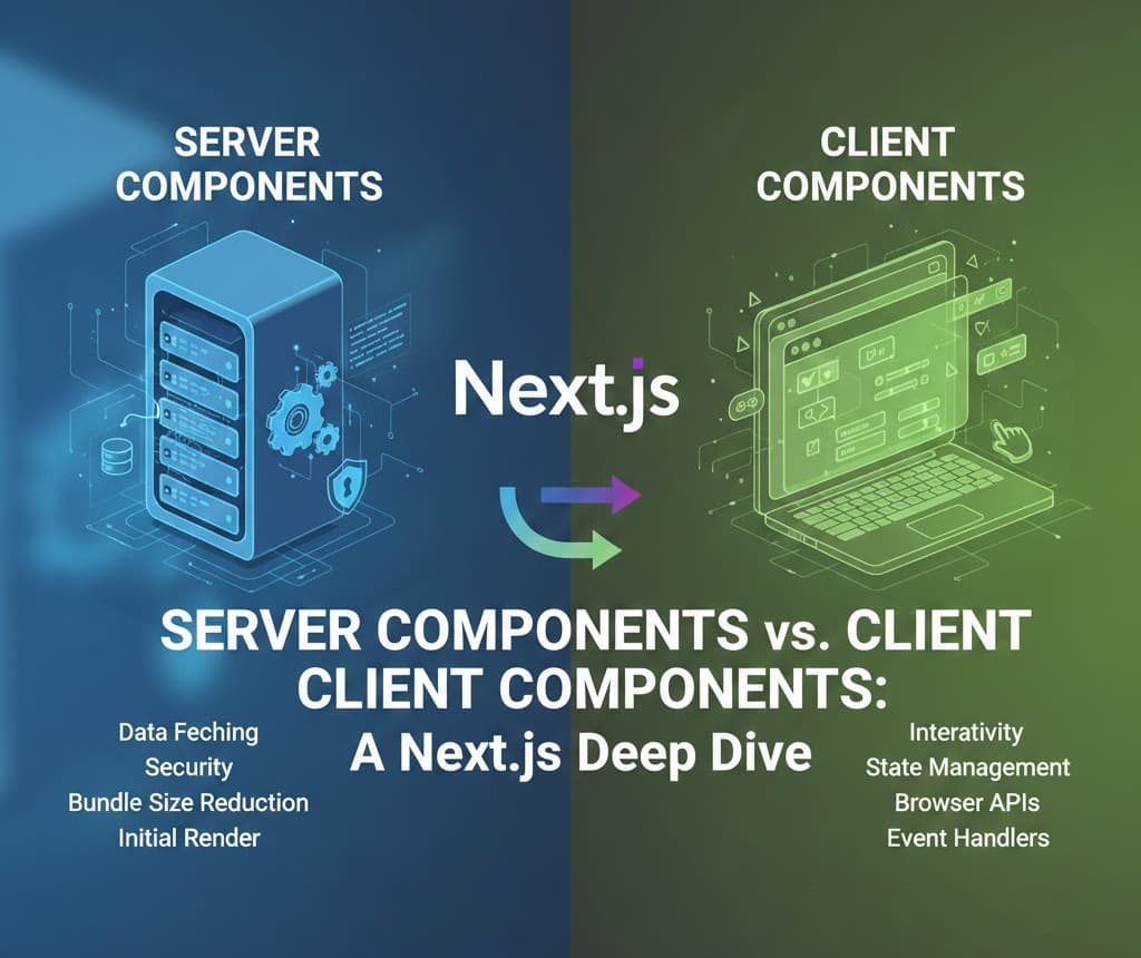 Diagram showing server and client component flow in Next.js