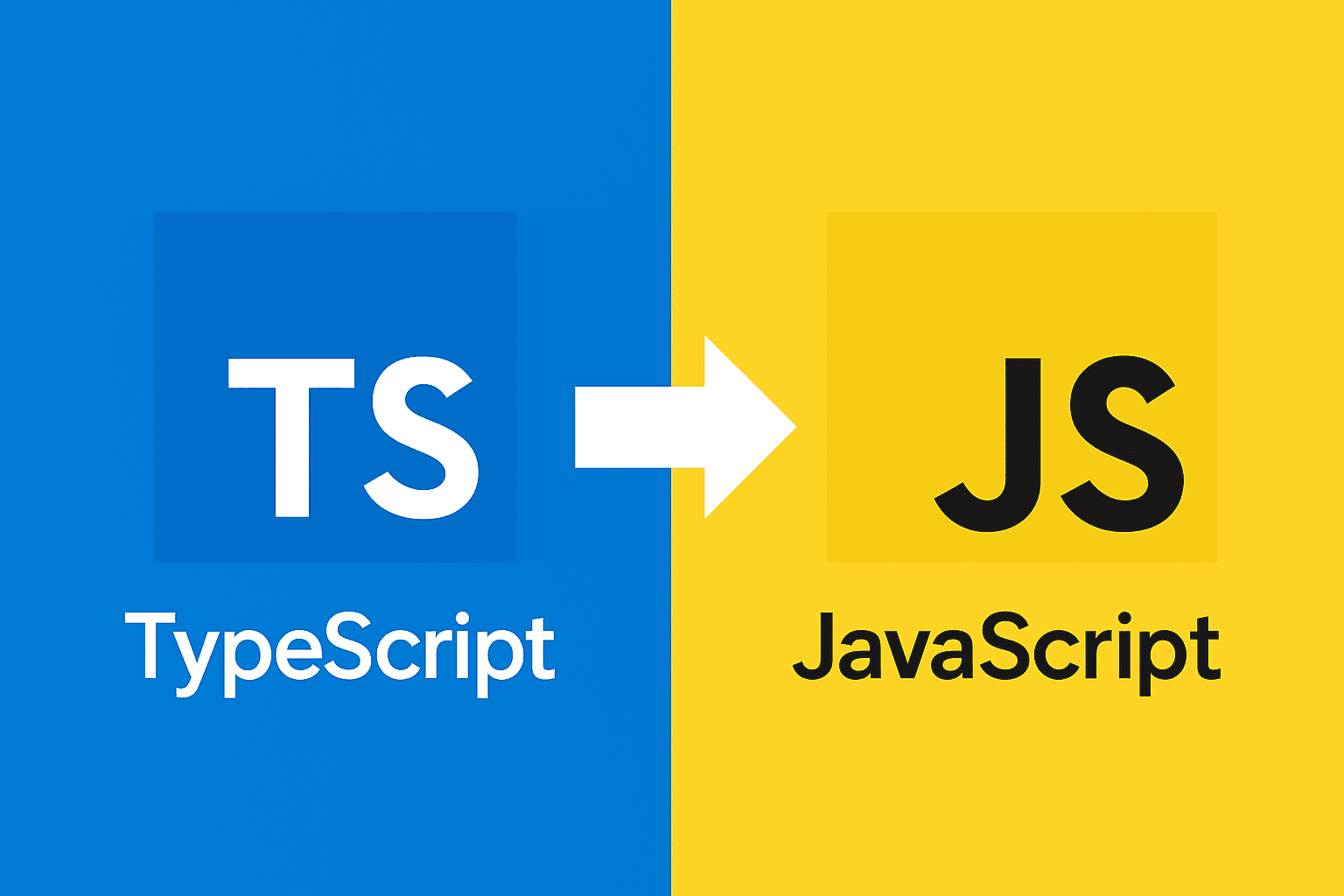 TypeScript logo next to JavaScript logo